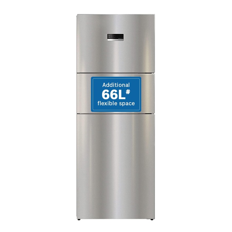 BOSCH Serie 6 CMC36S05NI 364 Litres Frost Free Vario Inverter Triple Door Refrigerator Sparkly Steel