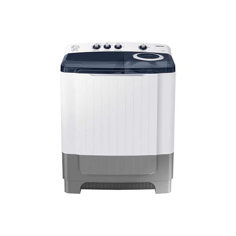 Samsung WT80R4200LG/TL 8.0 Kg Semi-Automatic 5 Star Top Loading Washing Machine ( Light Grey, Royal Blue Lid)