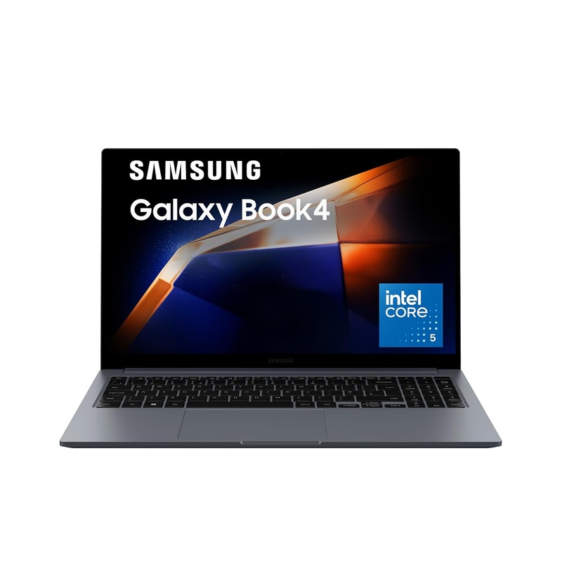 Samsung Galaxy Book4 (Gray, 16GB RAM, 512GB SSD) | 15.6 Full HD Screen | Intel Core 5 120U Processor | Windows 11 Home | MS Office 2021 | Fingerprint Reader | Intel Iris XE Graphics | RJ45 LAN Port