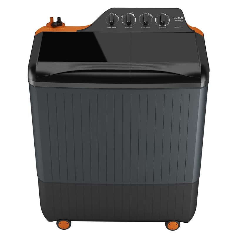 Lloyd GLWMS90HVGEX Semi Automatic 9.0Kg Washing Machine ( VIBRANT ORANGE & GREY)