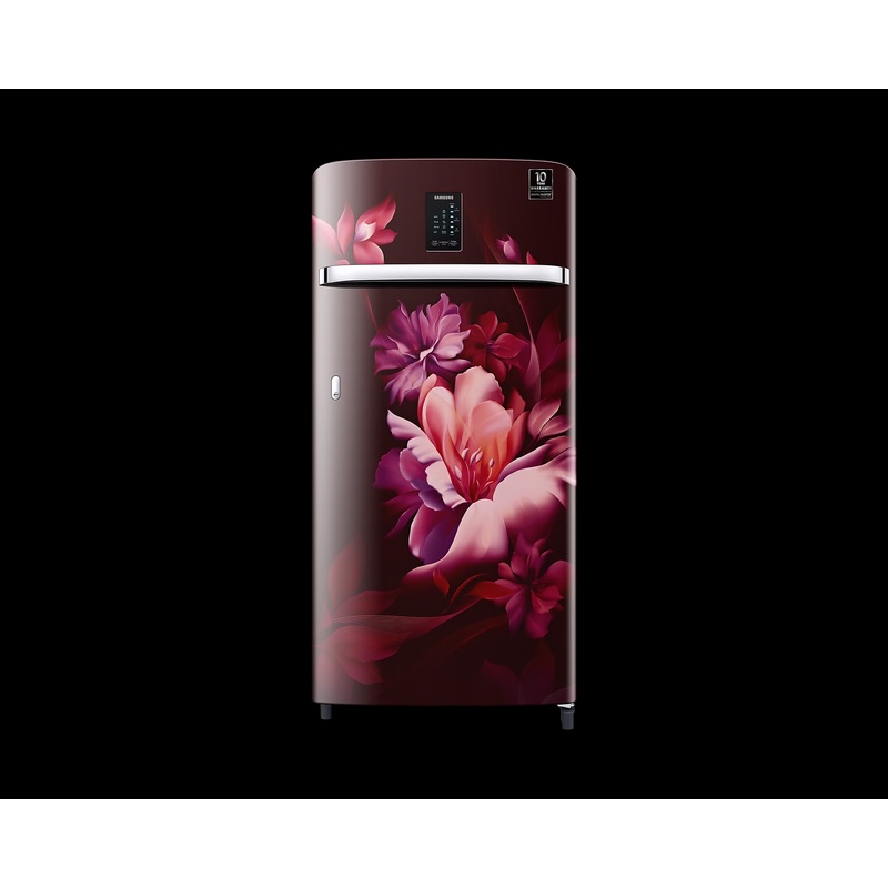 Samsung RR21C2J23RZ/HL 184L 3 Star Digi-Touch Cool Digital Inverter Direct-Cool Single Door Refrigerator Curd Maestro (Midnight Blossom Red)