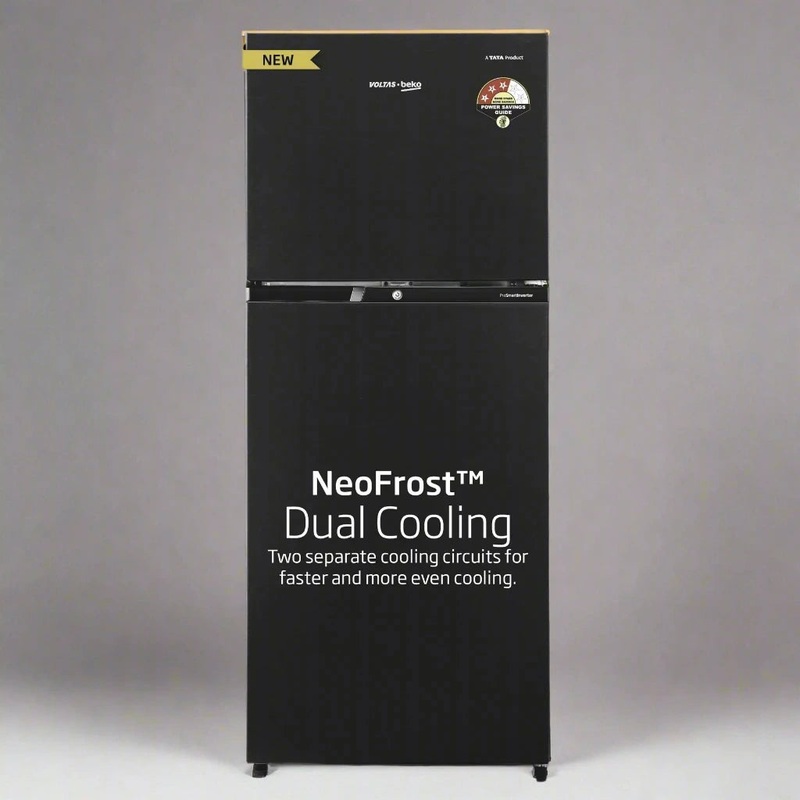 Voltas Beko RFF295C/WPXBR0I0000GD  250 L, 3 Star, Double Door Frost Free Refrigerator (Wooden Black)