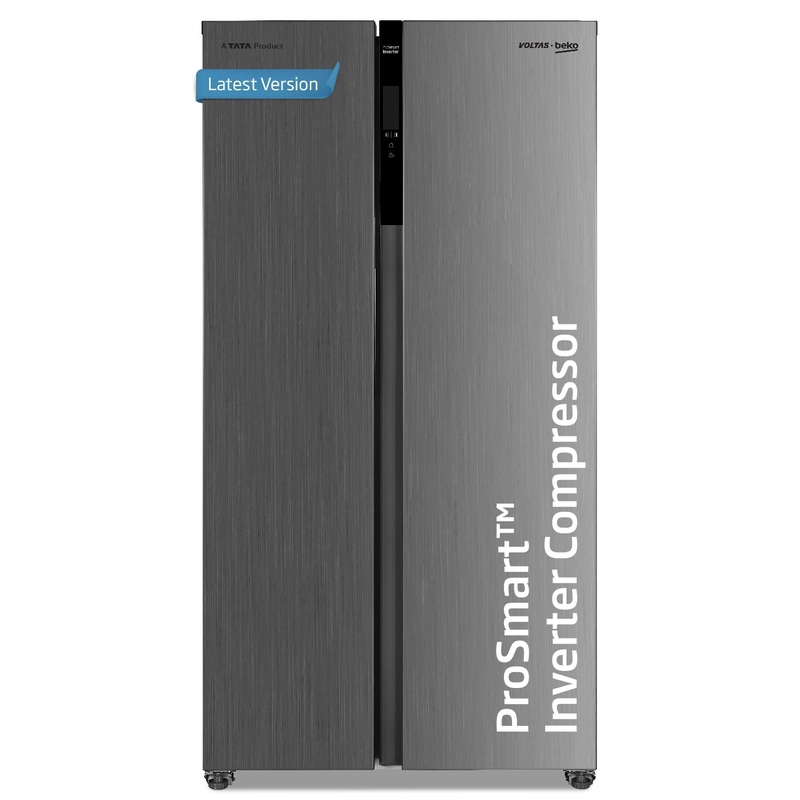 Voltas Beko RSB495/FPV300RXID 472 L Side by Side Frost Free Refrigerator with ProSmart Inverter Compressor (INOX, Electronic Temperature Control and Display)